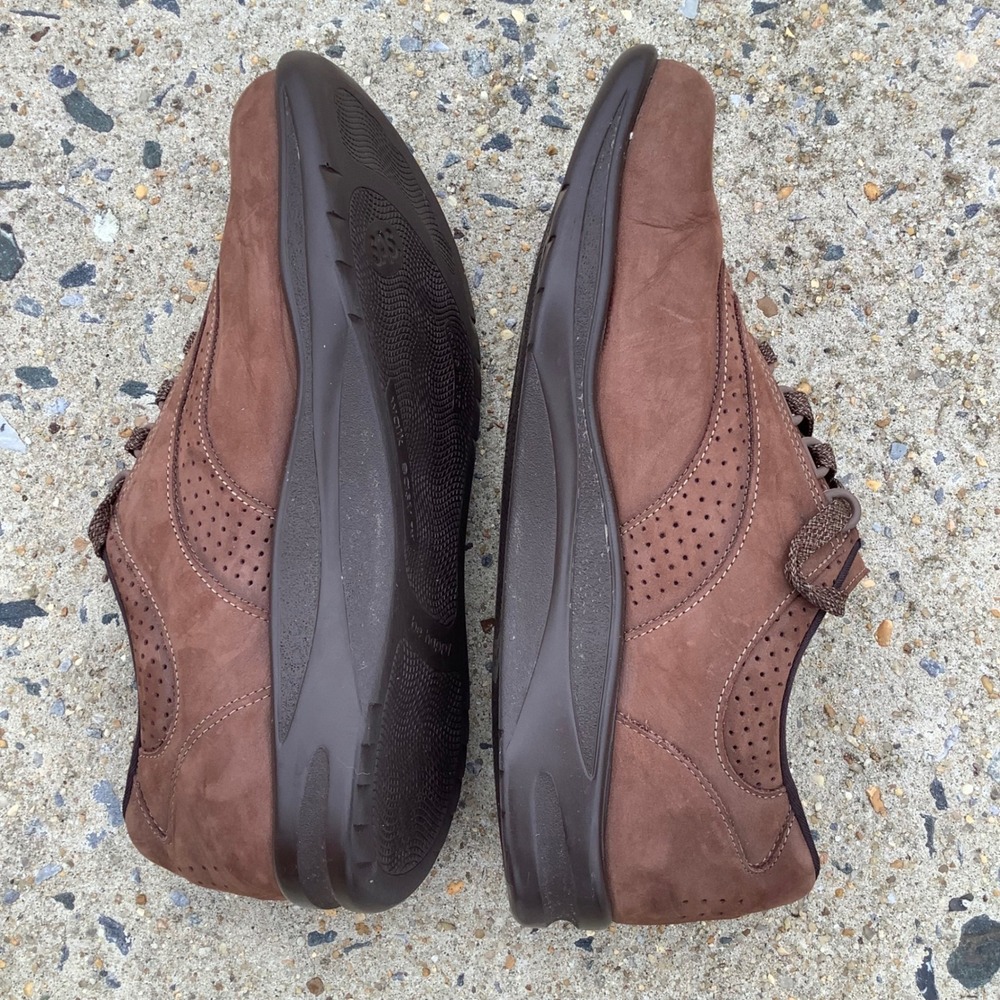 SAS Free Time Brown Nubuck Leather Walking Shoes Womens 10 W Made in USA Comfort - Picture 5 of 16